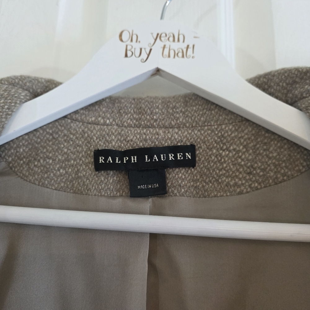 PRISTINE Ralph Lauren Black Label Beige Tan Wool Blend Blazer Size Small - Picture 10 of 10